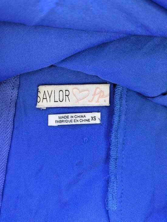 Saylor x Free People Jessa Foil Lace Dress Royal Blue Mini Dress Summer Size XS - Picture 14 of 16